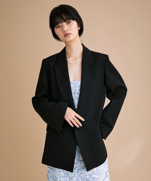 SALON adam et rope'　メランジツイルテーラードジャケット　黒 ADAM ET ROPE'（アダムエロペ） テーラードジャケット 36 ブラック