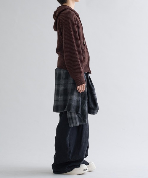 セーター ニット Beads Cord Knit Zip Hoodie / ビーズコード ジップ