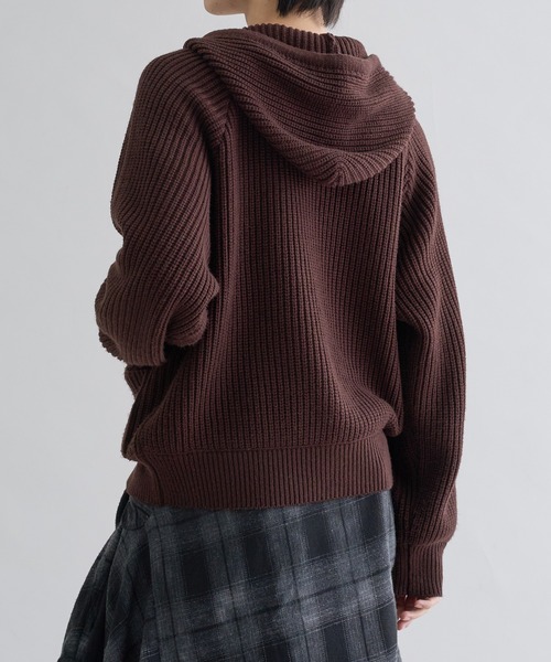 セーター ニット Beads Cord Knit Zip Hoodie / ビーズコード ジップ