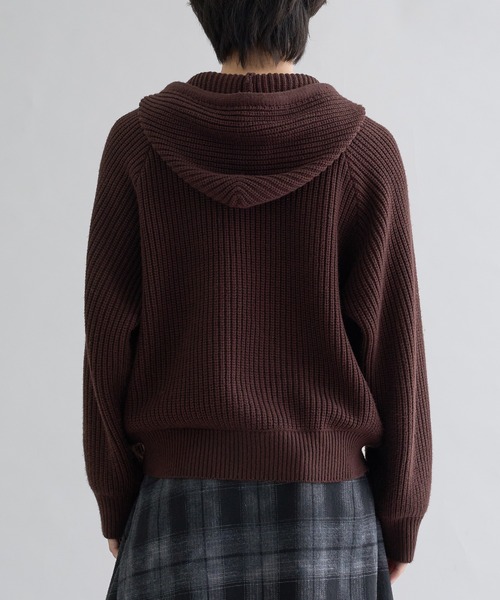 セーター ニット Beads Cord Knit Zip Hoodie / ビーズコード ジップ