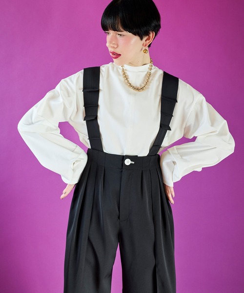 OMMO（オーエムエムオー） パンツ TUCK SHOULDER BELT PT レディース 