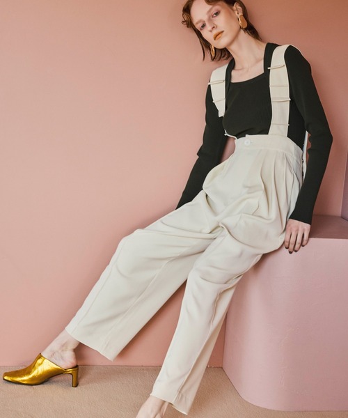 OMMO（オーエムエムオー） パンツ TUCK SHOULDER BELT PT レディース 