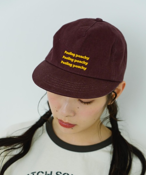 「eLur」 キャップ FREE ワインレッド レディース_画像5