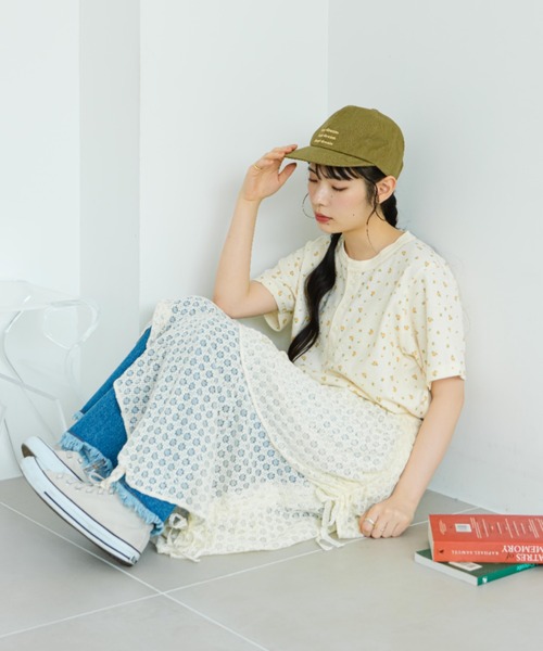 「eLur」 キャップ FREE ワインレッド レディース_画像6