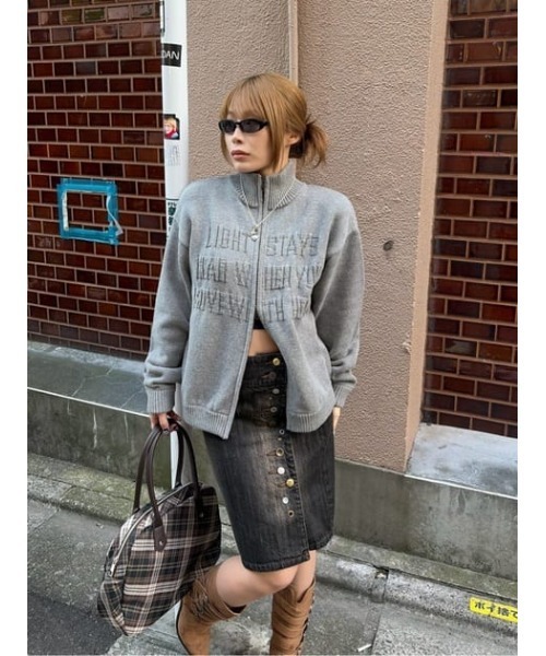 LAGUA GEM(ラグアジェム) ニット セーター BUMPY LETTER ZIP ニット LAGUA GEM(ラグアジェム) ニット セーター BUMPY LETTER ZIP ニット