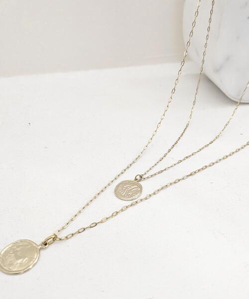 ネックレス 「ステンレス」レイヤードコインネックレス レディースの画像