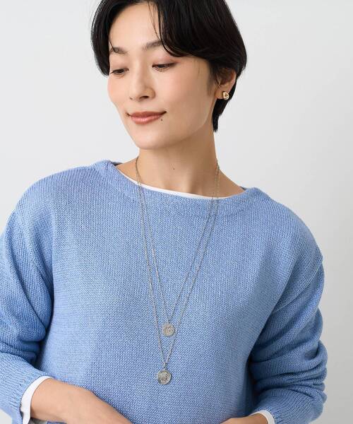 ネックレス 「ステンレス」レイヤードコインネックレス レディースの画像