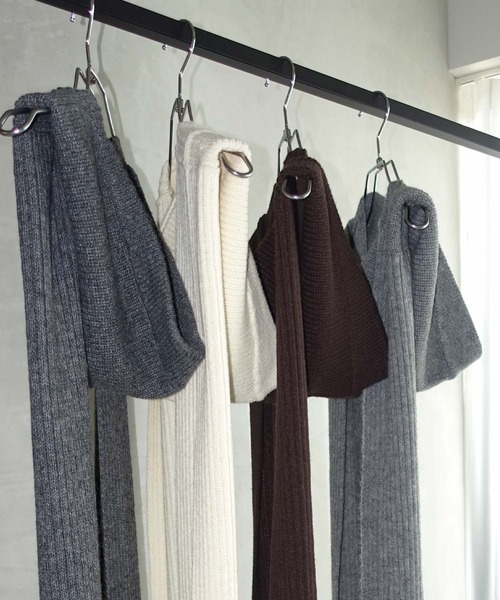 「ANME」 マフラー FREE チャコールグレー レディース_画像5