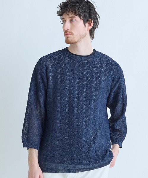 MEN'S BIGI（メンズビギ） セーター ニット 変形アーガイルシアー