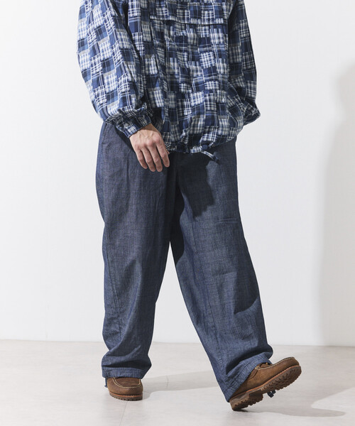 HINSON ワイドパンツ パンツ HINSON/ヒンソン シャンブレー リラックス