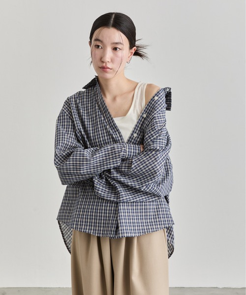 NUJOH ブラウス シャツ Gingham Check Shirt / ギンガムチェックシャツ