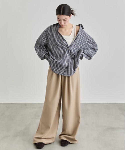 NUJOH ブラウス シャツ Gingham Check Shirt / ギンガムチェックシャツ