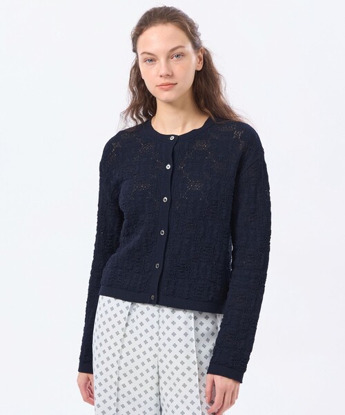 マッキントッシュフィロソフィー カーディガン トップス 長袖 Vネック ウール レディース 38サイズ 紺 MACKINTOSH PHILOSOPHY マッキントッシュフィロソフィー カーディガン トップス 長袖 Vネック