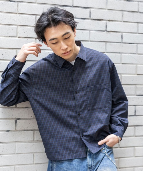 RAGEBLUE（レイジブルー） シャツ Cropped Check Shirt/ミニチェック柄