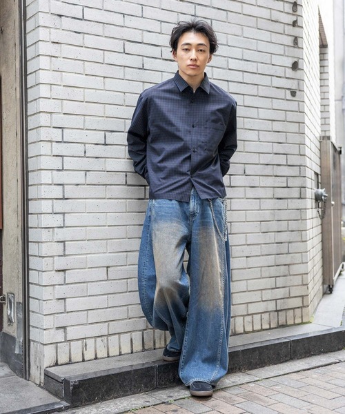 RAGEBLUE（レイジブルー） シャツ Cropped Check Shirt/ミニチェック柄 