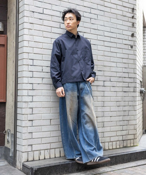 RAGEBLUE（レイジブルー） シャツ Cropped Check Shirt/ミニチェック柄