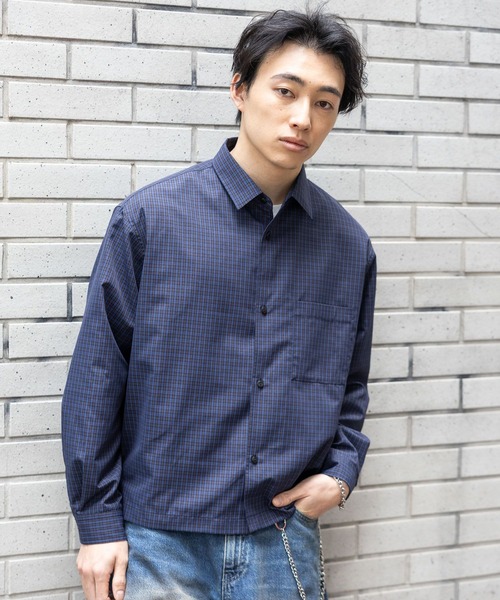 RAGEBLUE（レイジブルー） シャツ Cropped Check Shirt/ミニチェック柄