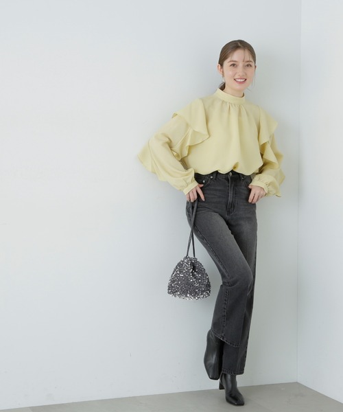 「N.（N. Natural Beauty Basic）」 長袖ブラウス MEDIUM イエロー レディース_画像2