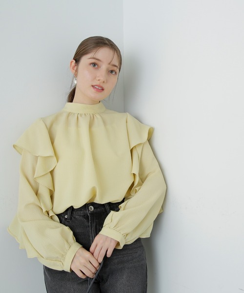 「N.（N. Natural Beauty Basic）」 長袖ブラウス MEDIUM イエロー レディース_画像3