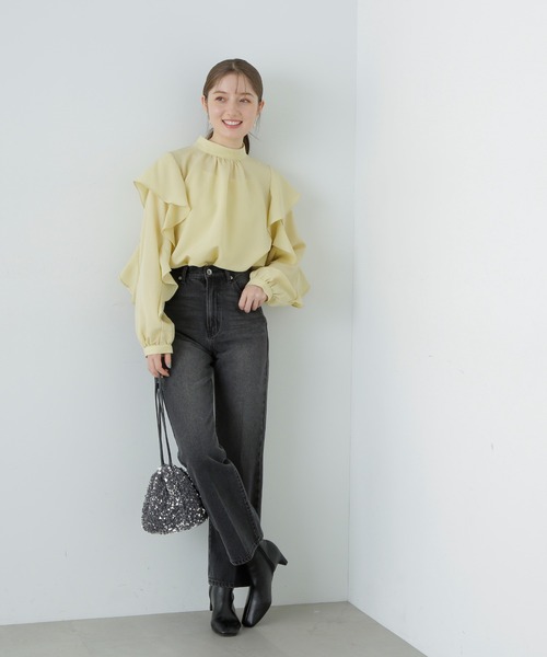 「N.（N. Natural Beauty Basic）」 長袖ブラウス MEDIUM イエロー レディース_画像7