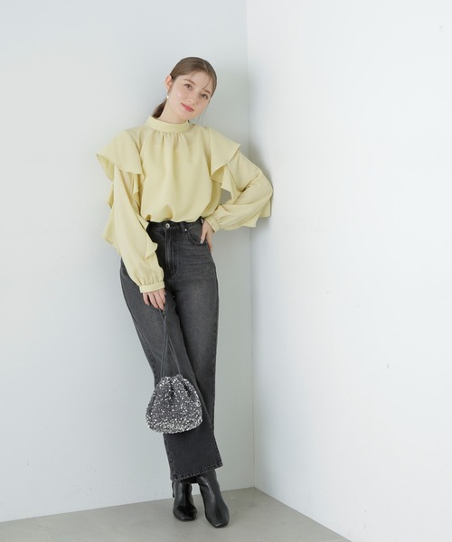 「N.（N. Natural Beauty Basic）」 長袖ブラウス MEDIUM イエロー レディース_画像9