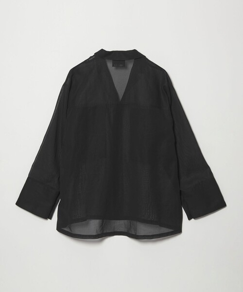 conte ブラウス シャツ 「conte」コットン シアー サファリシャツ