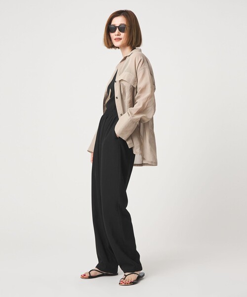 conte ブラウス シャツ 「conte」コットン シアー サファリシャツ