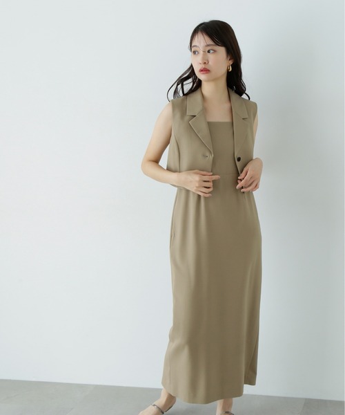 「N.（N. Natural Beauty Basic）」 コンビワンピース SMALL ベージュ レディースの画像