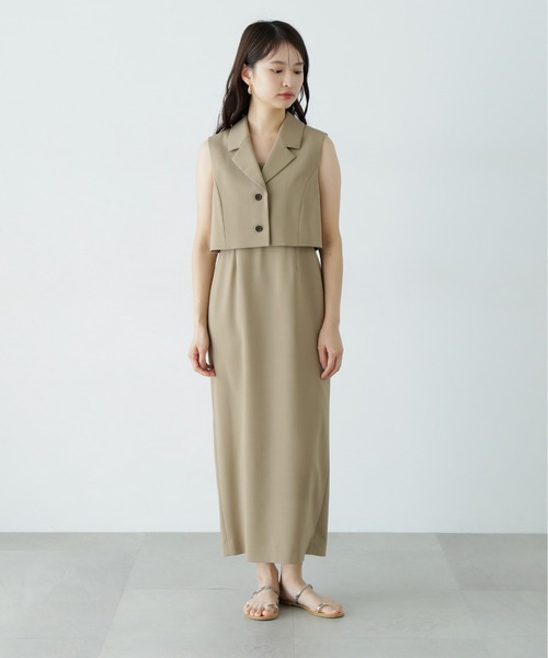 「N.（N. Natural Beauty Basic）」 コンビワンピース SMALL ベージュ レディースの画像