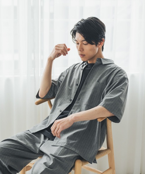 GLOBAL WORK（グローバルワーク） シャツ 半袖 URBANシャツAIR/5分袖