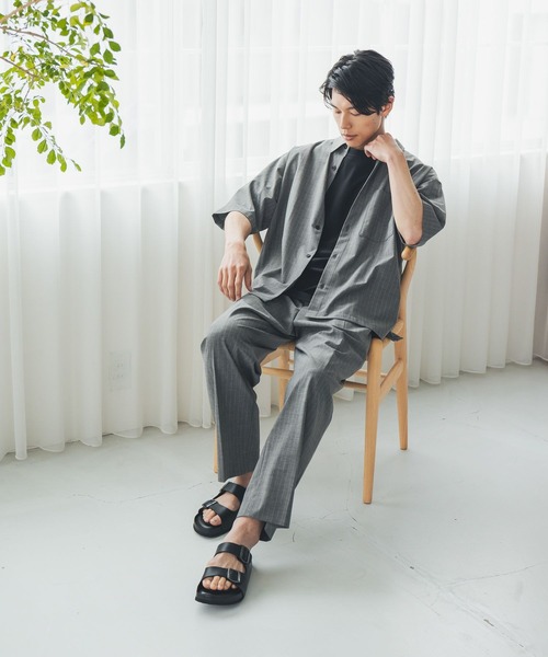 GLOBAL WORK（グローバルワーク） シャツ 半袖 URBANシャツAIR/5分袖