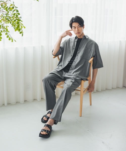 GLOBAL WORK（グローバルワーク） シャツ 半袖 URBANシャツAIR/5分袖