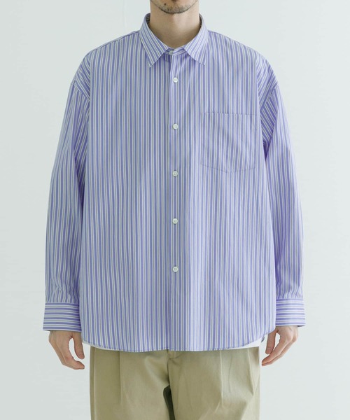 「THOMAS MASON」 長袖シャツ MEDIUM ロイヤルブルー メンズ_画像3