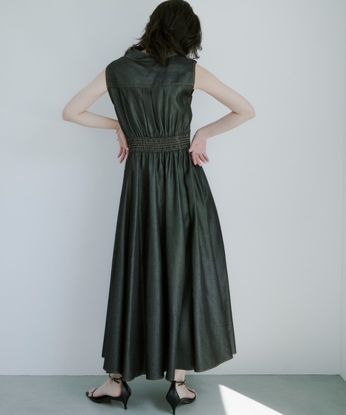 「anuans」 ノースリーブワンピース MEDIUM ブラック レディース_画像2