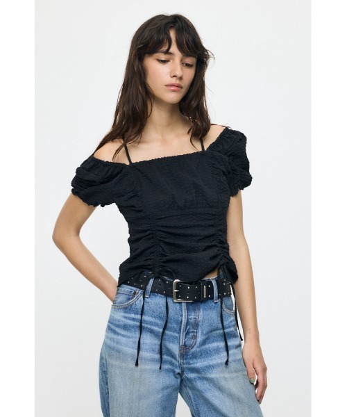 MOUSSY（マウジー） ブラウス シャツ 半袖 MULTIWAY GATHER ブラウス
