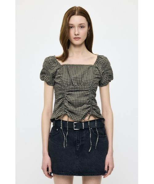 MOUSSY（マウジー） ブラウス シャツ 半袖 MULTIWAY GATHER ブラウス
