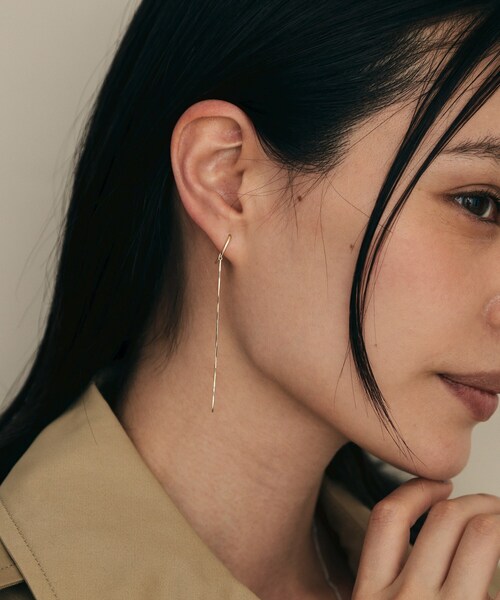 ピアス K10コンパクトチェーン フックピアス レディースの画像