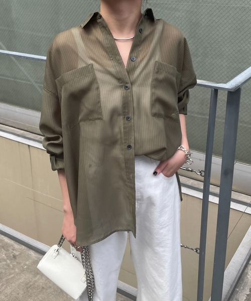 「COLLAGE GALLARDAGALANTE」 長袖シャツ FREE ブルー レディース_画像8