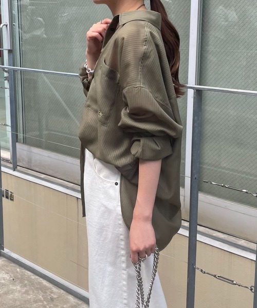 「COLLAGE GALLARDAGALANTE」 長袖シャツ FREE ブルー レディース_画像9