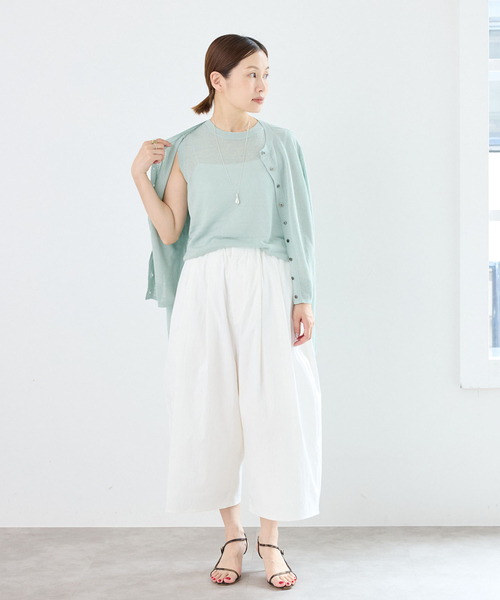IENA - 【アンサンブル】新品タグ付⭐︎C/麻 ノースリーブプルオーバー&カーディガン IENA（イエナ） ニット セーター 「アンサンブル対応/手洗い可」ハイ