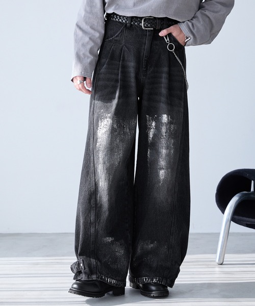 「Spielio」 デニムパンツ M ブラック メンズ_画像8