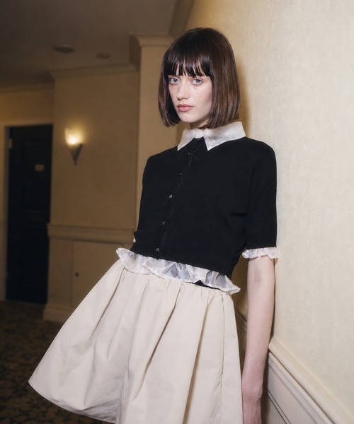 EIMY ISTOIRE（エイミーイストワール） カーディガン 半袖 SIGN COLLAR