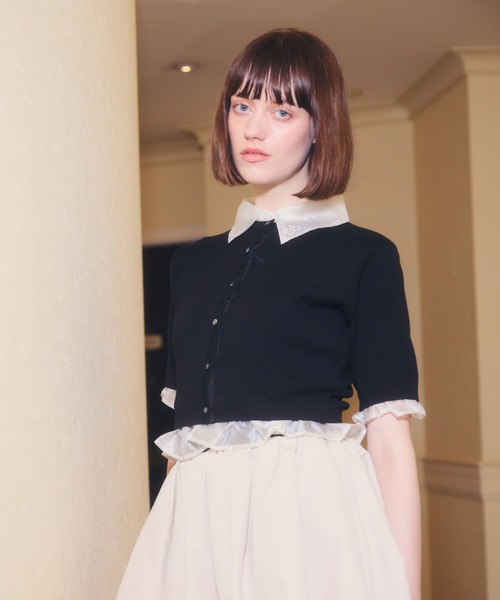 EIMY ISTOIRE（エイミーイストワール） カーディガン 半袖 SIGN COLLAR