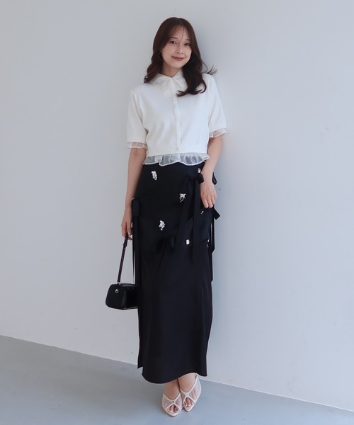 ♡eimy istoire♡カーディガン♡キャミ♡ EIMY ISTOIRE（エイミーイストワール） カーディガン 半袖 SIGN COLLAR