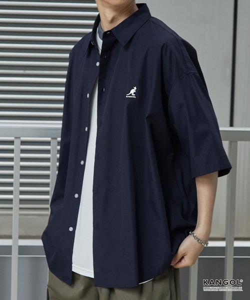 「KANGOL」 半袖シャツ L ネイビー メンズ_画像8