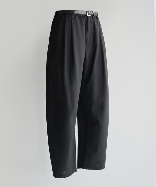 ワイドパンツ スラックス 「STUDIOUS」Extra Wool Easy Pants メンズ