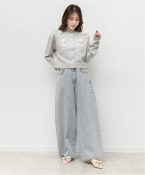 「RANDA」 デニムパンツ 1 グレー レディース_画像2