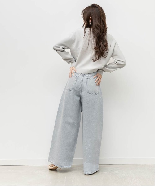 「RANDA」 デニムパンツ 1 グレー レディース_画像4