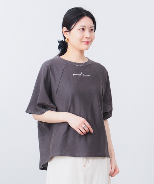 BEAMS HEART tシャツ シンプル刺繍 Tシャツ レディース