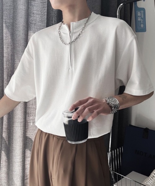 メンズスタンドカラーハーフジッパーノースリーブTシャツ夏 メンズスタンドカラーハーフジッパーノースリーブTシャツ夏 楽天
